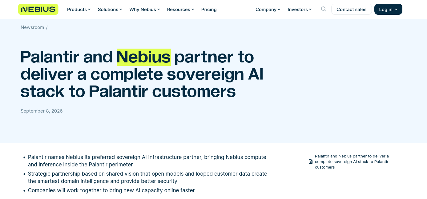 Nebius Аркадия Воложа заключила соглашение с Palantir Питера Тиля - 1